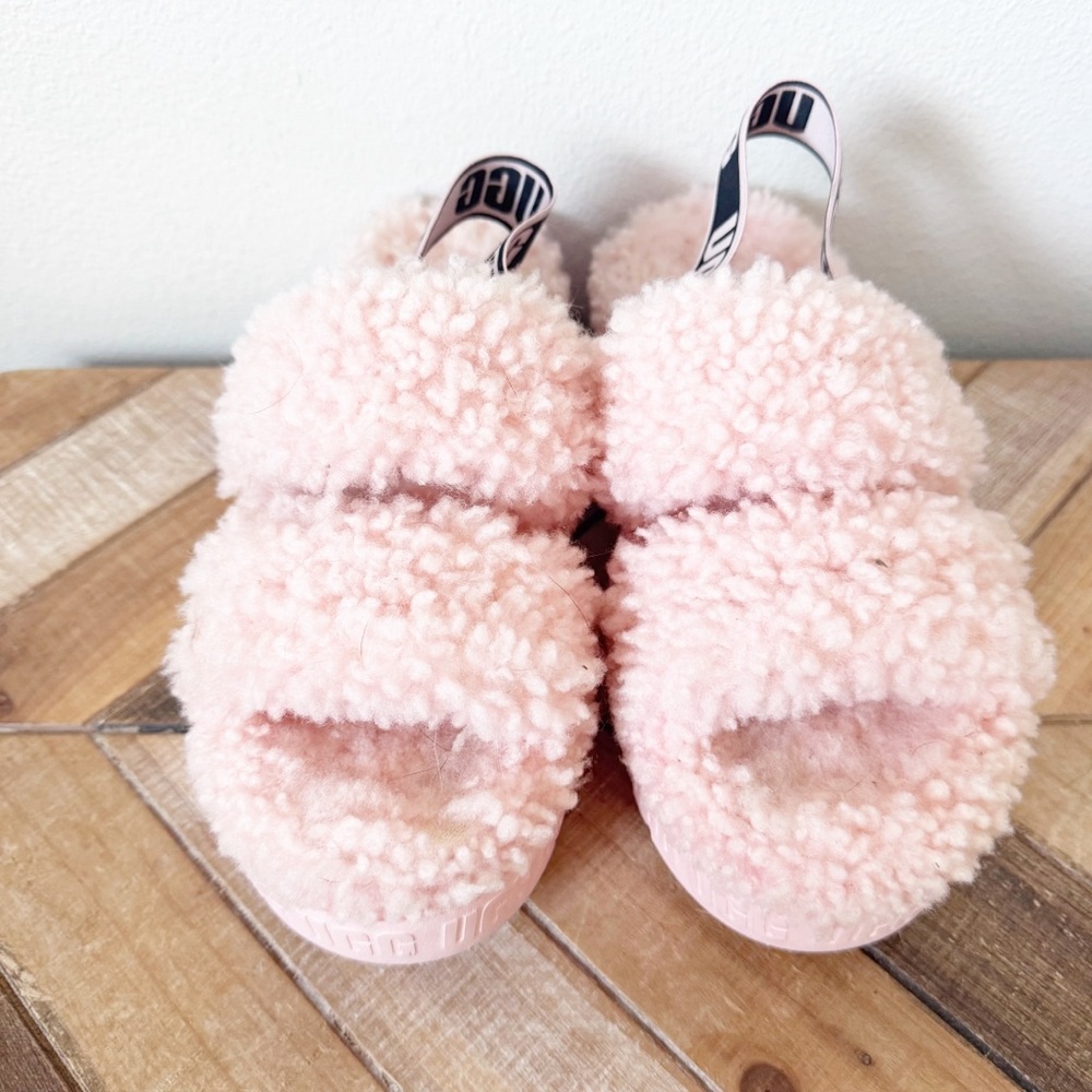 Uggs Fluff Yeah Pink Fluffita Slides - Picture 7 of 13